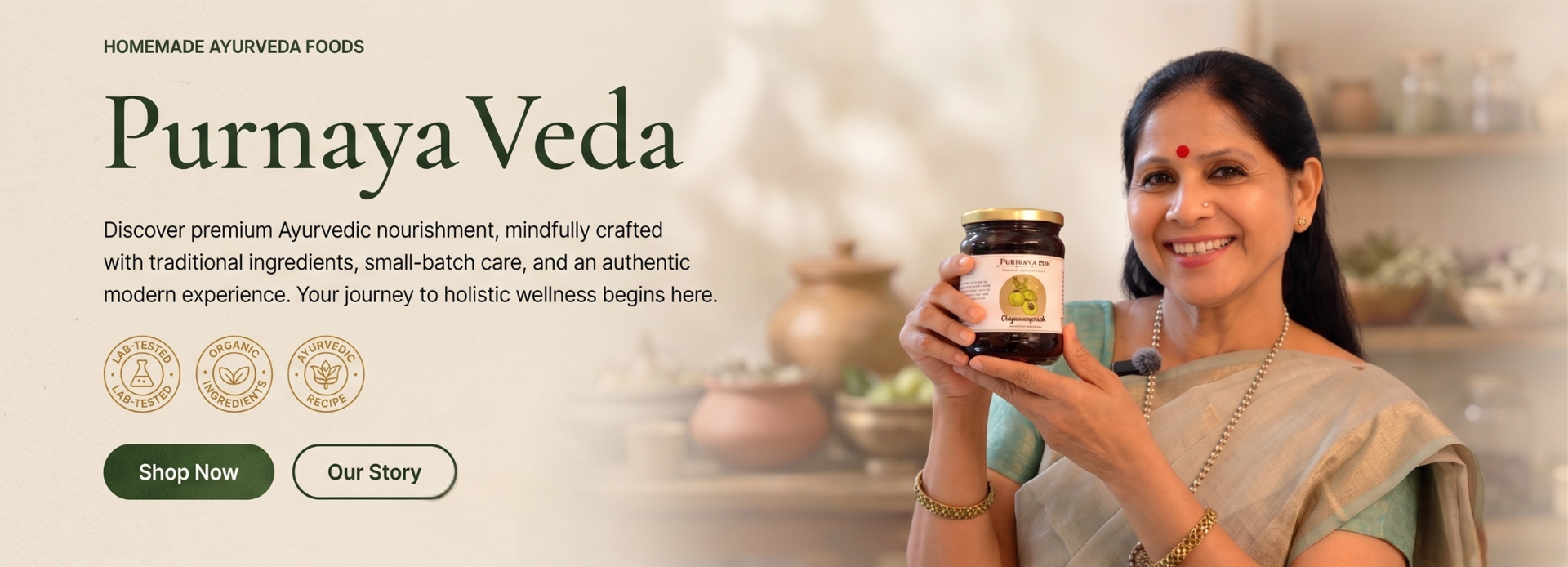 PurnayaVeda homemade ayurveda foods banner